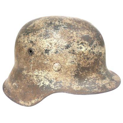 Original WWII German M42 winter camouflage helmet