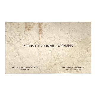 Original WWII German Reichsleiter Martin Bormann business card