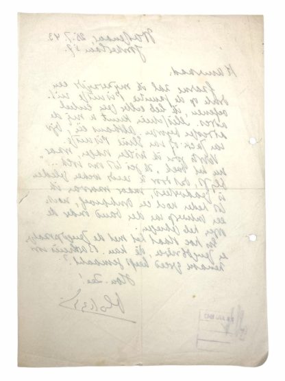 Original WWII Dutch NSB Max Blokzijl handwritten letter