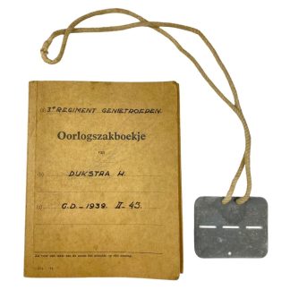 Original Pre 1940 Dutch army ID booklet and dog tag - Rotterdam 1940