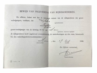 Original Pre 1940 Dutch army ID booklet and dog tag - Rotterdam 1940