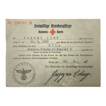 Original WWII German Reisepass & Krankenpflege Ausweis