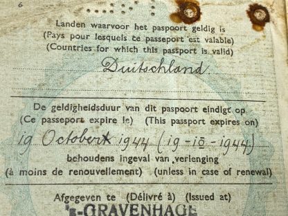 Original WWII Dutch passport Ridderkerk