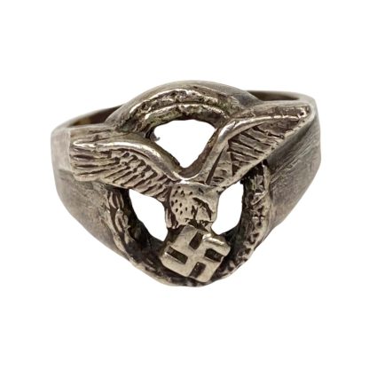Original WWII German Luftwaffe silver pilot ring