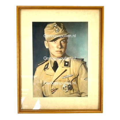 Original WWII German Waffen-SS tropical colorized portrait