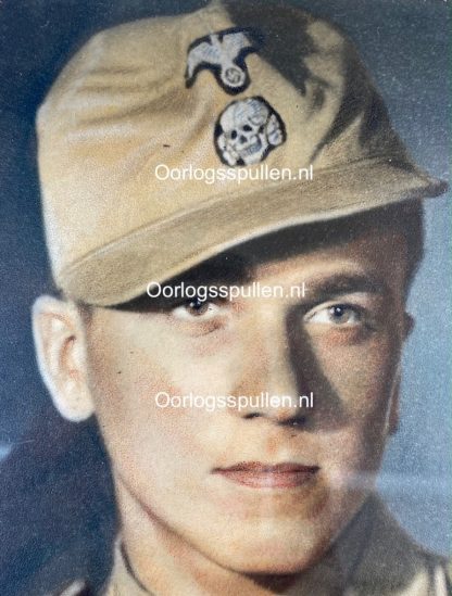 Original WWII German Waffen-SS tropical colorized portrait