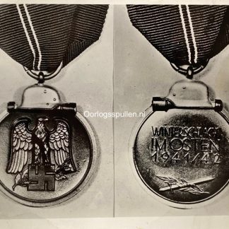 Original WWII German photo Winter Slacht im Osten medal