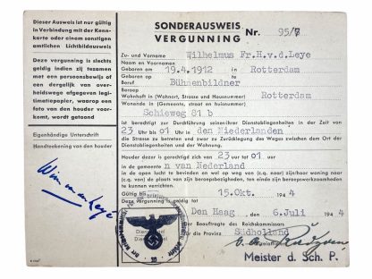Original WWII Dutch collaboration Ausweis grouping
