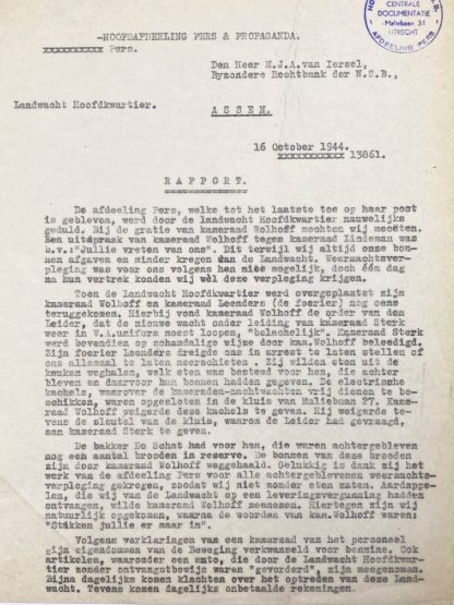 Original WWII Dutch NSB report ‘Badly behaved Dutch Landwacht members’