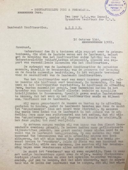 Original WWII Dutch NSB report ‘Badly behaved Dutch Landwacht members’