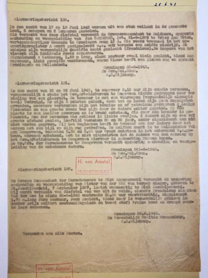 Original WWII Dutch police documents Friesland & Groningen