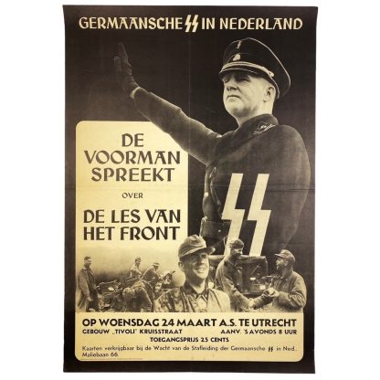 Original WWII Dutch SS poster - Germaansche SS in Nederland