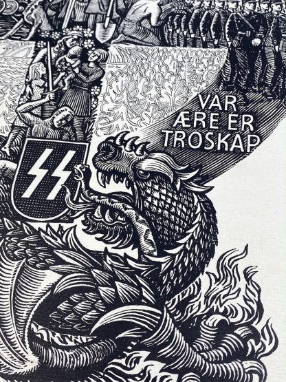 Original WWII Germanske SS Norge poster