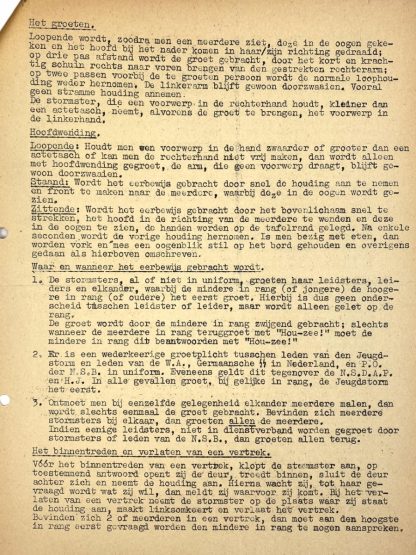Original WWII Dutch NSB letter and instruction sheet for Jeugdstorm meisjes