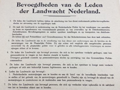 Original WWII Dutch 'Landwacht Nederland' authorizations list
