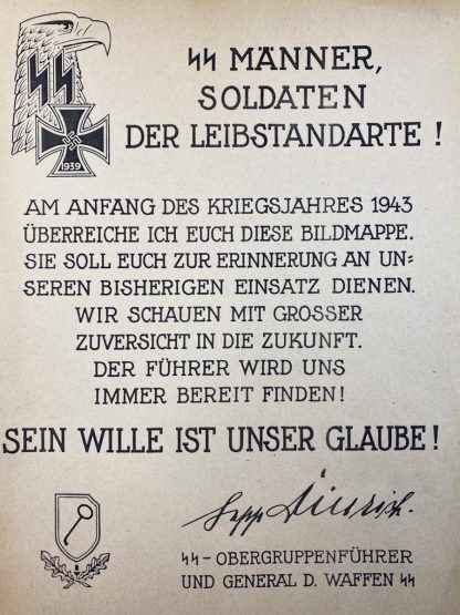 Original WWII German Waffen-SS document Leibstandarte Adolf Hitler