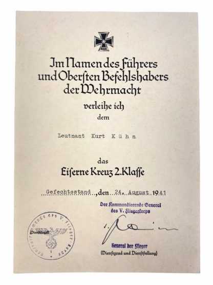 Original WWII German Luftwaffe citation grouping - KG54