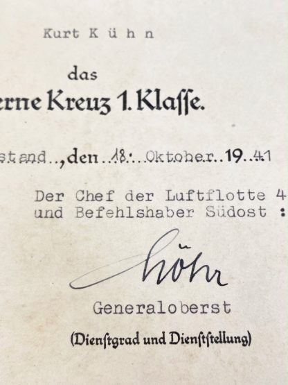 Original WWII German Luftwaffe citation grouping - KG54