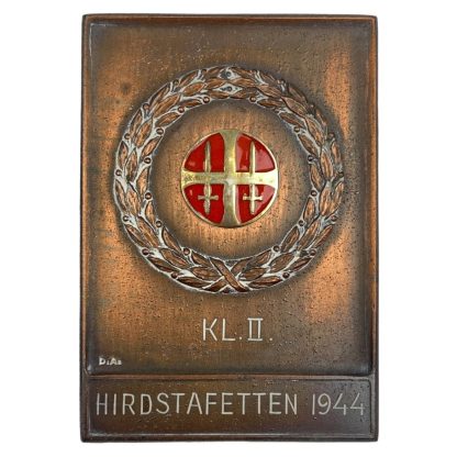 Original WWII Norwegian Nasjonal Samling sports plaque - Relay 2nd prize