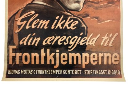 Original WWII Norwegian Waffen-SS poster - Glem ikke din æresgjeld til Frontkjemperne