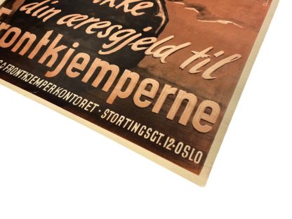 Original WWII Norwegian Waffen-SS poster - Glem ikke din æresgjeld til Frontkjemperne