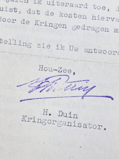 Original WWII Dutch NSB letter - Book Volk en Vaderland