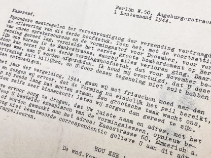 Original WWII Dutch NSB letter 'NSB in Berlin (Germany)'