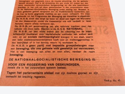 Original WWII Dutch NSB elections leaflet