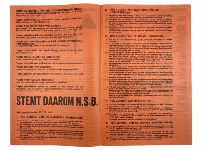 Original WWII Dutch NSB elections leaflet