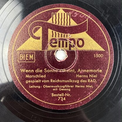 Original WWII German RAD record - Went die Sonne scheint, Annemarie & O du schöner Westerwald
