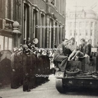 Original WWII Dutch photo - Allied tanks enter The Hague May 1945