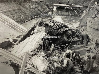 Original WWII Dutch May 1940 photo destroyed bridge at Veghel