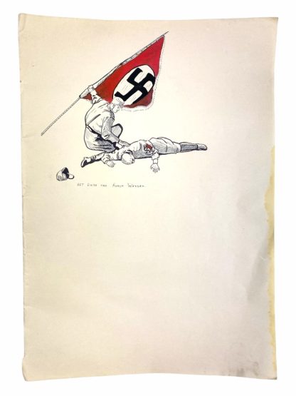 Original WWII Dutch collaboration poster drawings