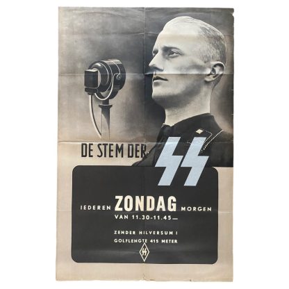 Original WWII Nederlandsche SS poster 'De stem der SS'
