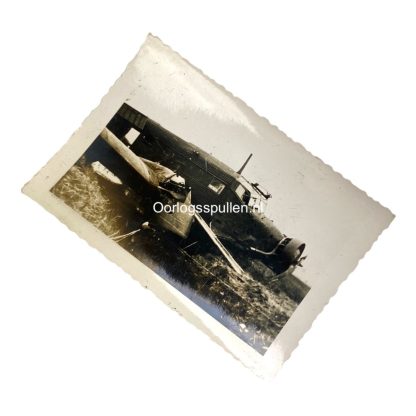 Original WWII Dutch photo - Crashed JU88 airplane near Rotterdam and Delft