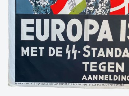 Original WWII Dutch Waffen-SS poster - Europa in aangetreden!