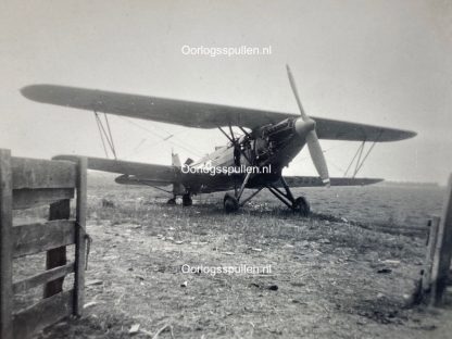 Original WWII Dutch photos - Battle damaged Fokker airplane