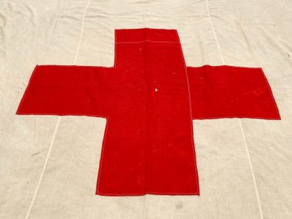 Original WWII German large Red Cross flag for medical aid station