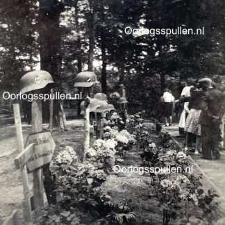 Original WWII Dutch photo - Cemetery at the Grebbeberg Waffen-SS grave