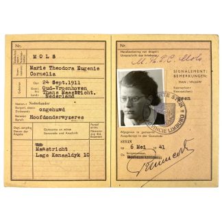 Original WWII Dutch identity card (Limburg) 1941