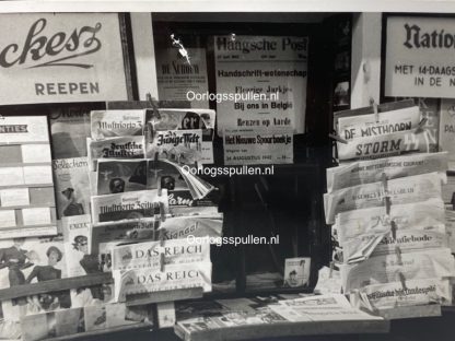 Original WWII Dutch photo - Newspaper stand