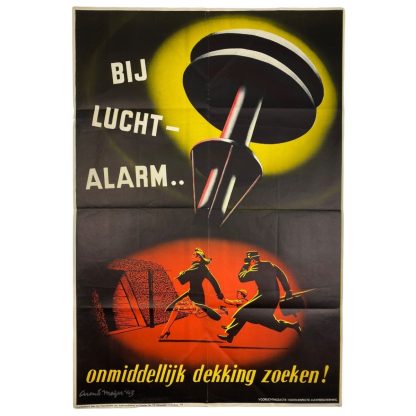 Original WWII Dutch 'Luchtbeschermingsdienst' poster Alarm