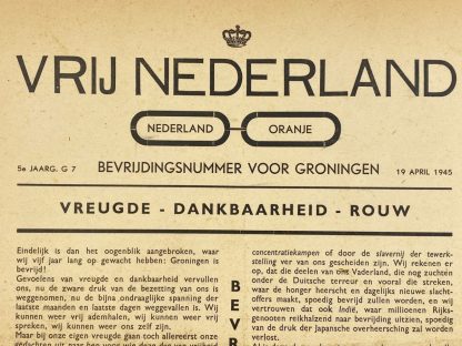 Original WWII Dutch liberation newspaper Groningen