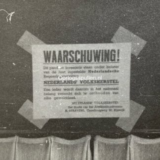 Original WWII Dutch photo - Nederlands Volksherstel poster in Rijswijk