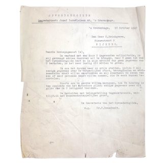 Original WWII Dutch NSB Opvoedersgilde letter F.Breedvelt