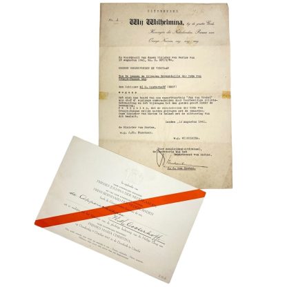 Original WWII Dutch Wilhelmina document ' nomination for Orde van Oranje-Naussau' London 1941 - Engelandvaarder