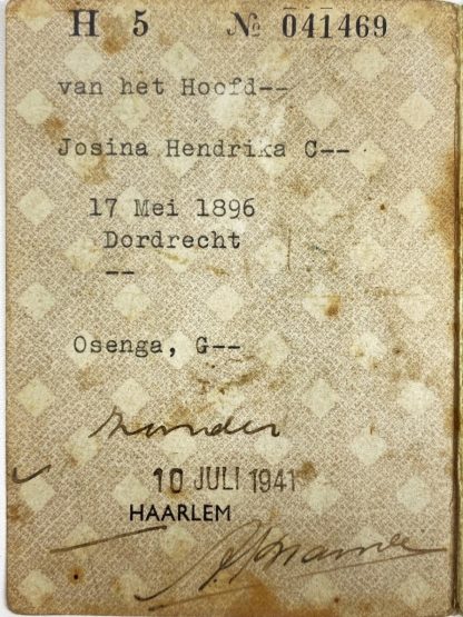 Original WWII Dutch persoonsbewijs