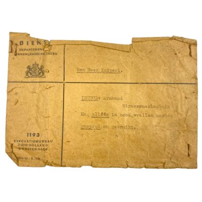 Original WWII German Strassen-Erlaubnis armband with envelope