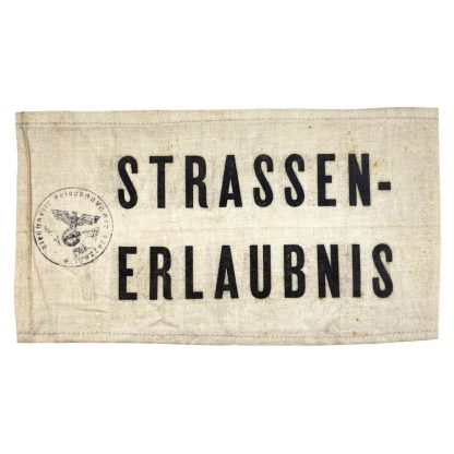 Original WWII German Strassen-Erlaubnis armband Netherlands