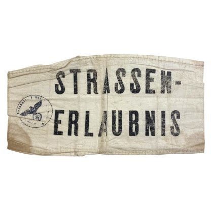 Original WWII German Strassen-Erlaubnis armband with envelope